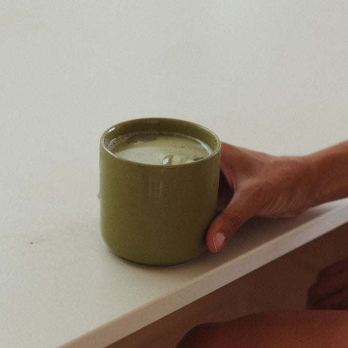 Free Gift over $220 | Latte cup in Moss Green