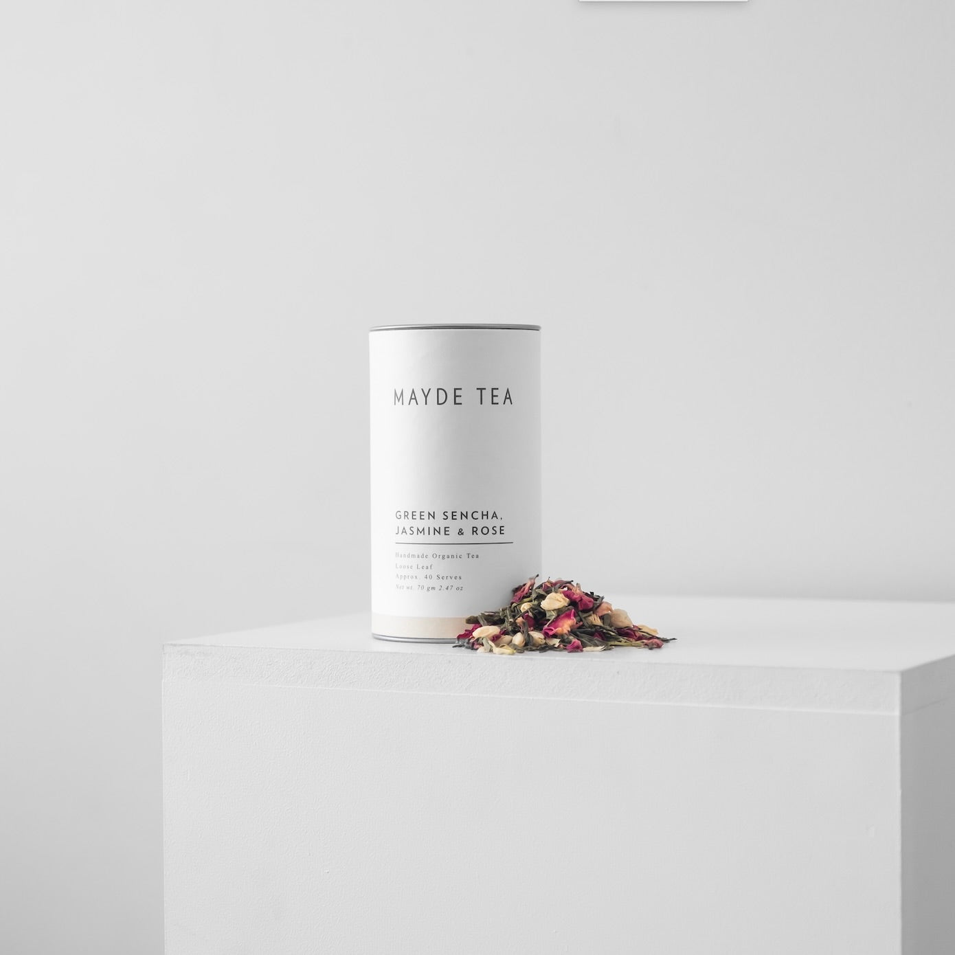 Green Sencha, Jasmine and Rose - Loose Leaf Tea Herbal Teas Mayde Tea 40 serve tube  
