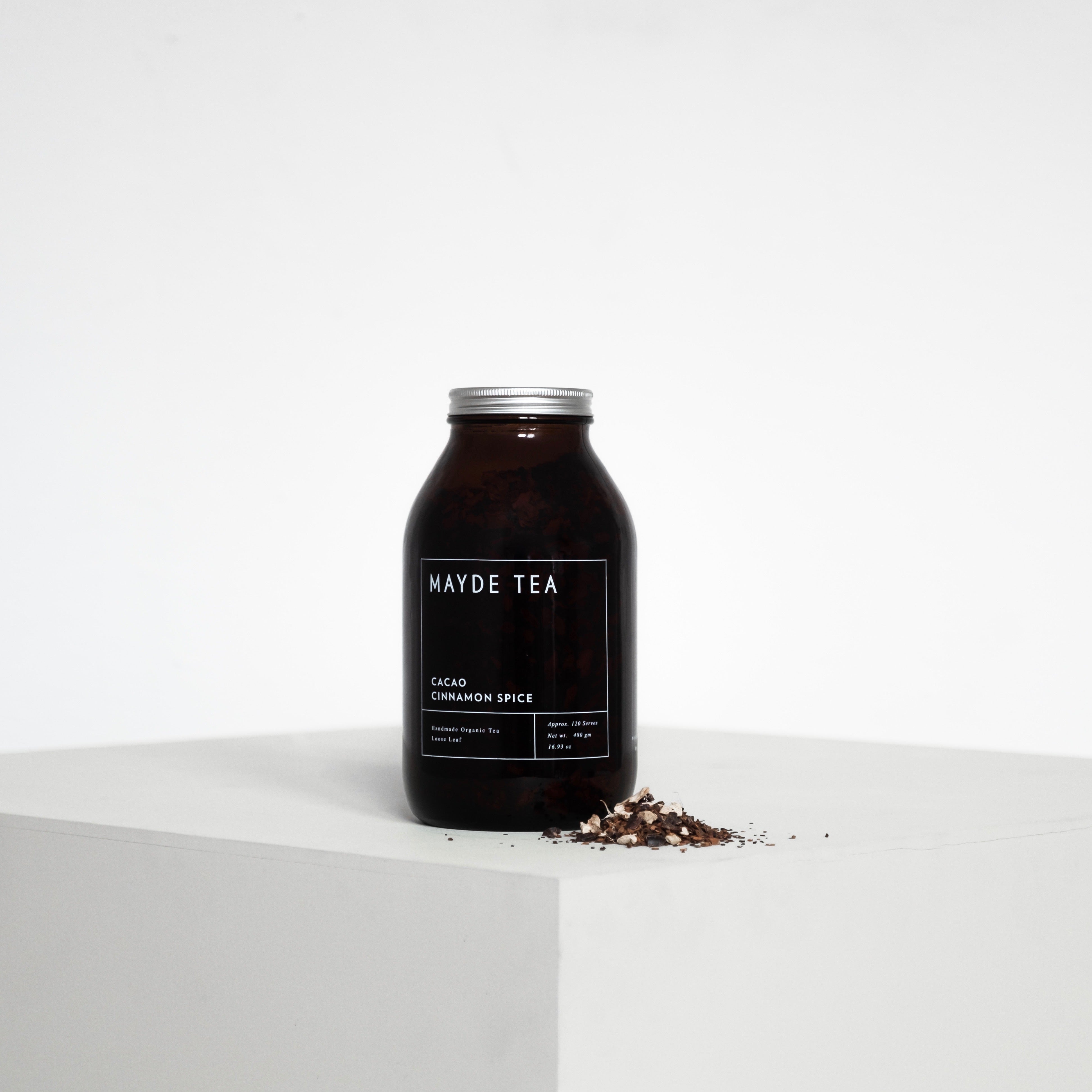 Cacao Cinnamon Spice - Loose Leaf Tea Herbal Teas Mayde Tea 120 serve jar  